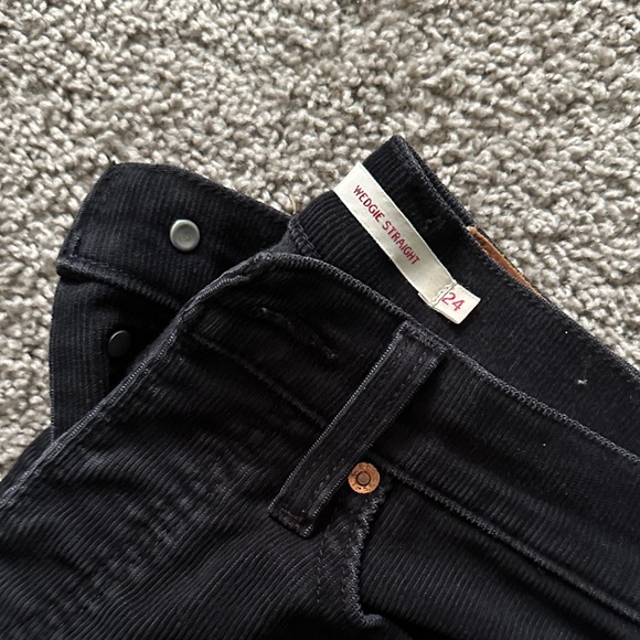 Vintage levis wedgie corduroy black pants - Picture 1 of 2